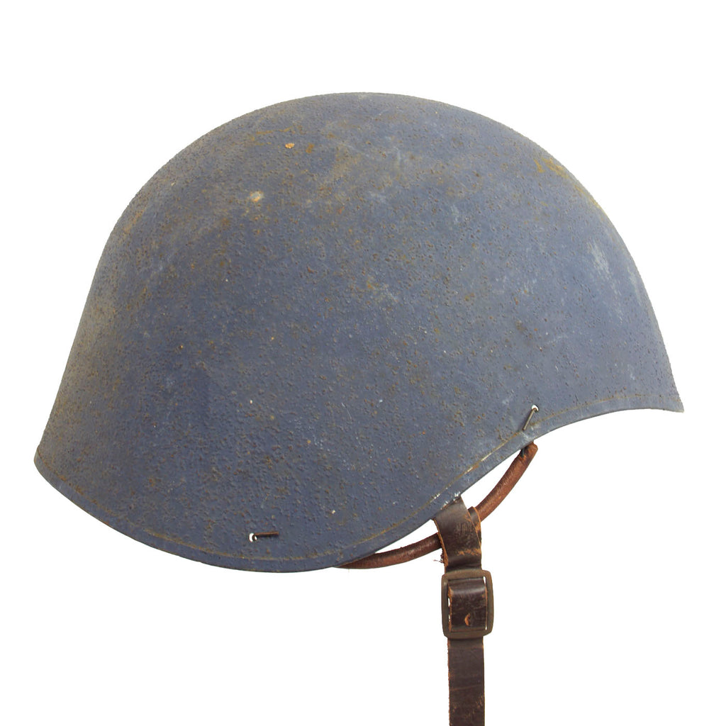 Original U.S. WWII Navy USN MK2 Talker Flak Helmet with Chin Strap - Excellent Condition Original Items
