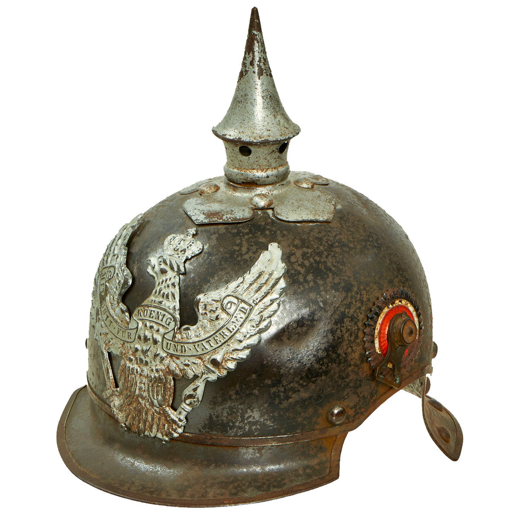 Original German WWI Prussian M1915 Jäger zu Pferde Lobster Tail Pickelhaube Helmet by Herman Weissenburger & Cie Cannstatt Original Items