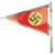Original German WWII NSDAP National Socialist Rigid Vehicle Staff Pennant Flag with Mounting Pole Original Items