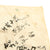 Original Japanese WWII Hand Painted Cloth Good Luck Flag With Multiple Temple Stamps - 29" x 42" Original Items