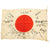 Original Japanese WWII Hand Painted Cloth Good Luck Flag With Multiple Temple Stamps - 29" x 42" Original Items