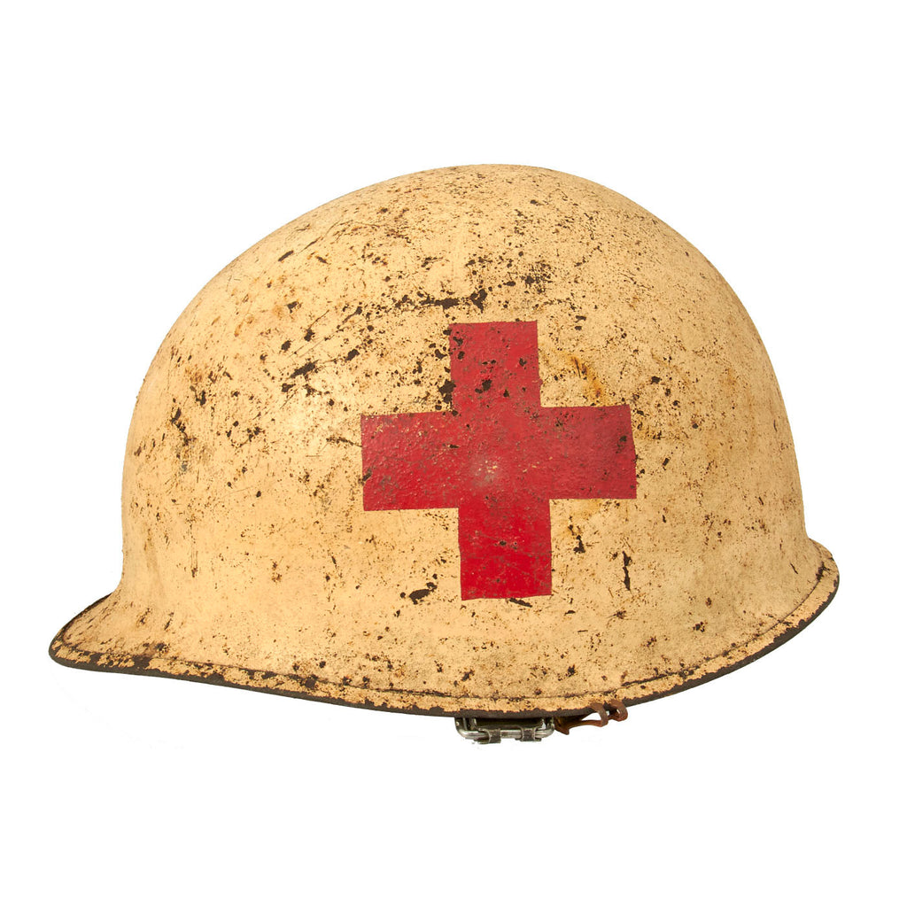 Original U.S. Vietnam War Era U.S. Navy Corpsman Painted M1 Helmet Original Items