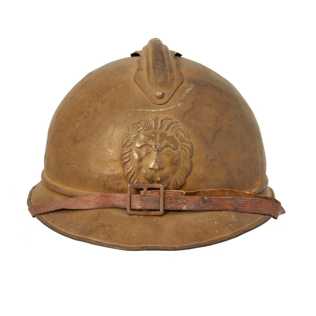Original Belgian WWII Model 1926 Adrian Type Infantry Helmet with Lion Badge Original Items