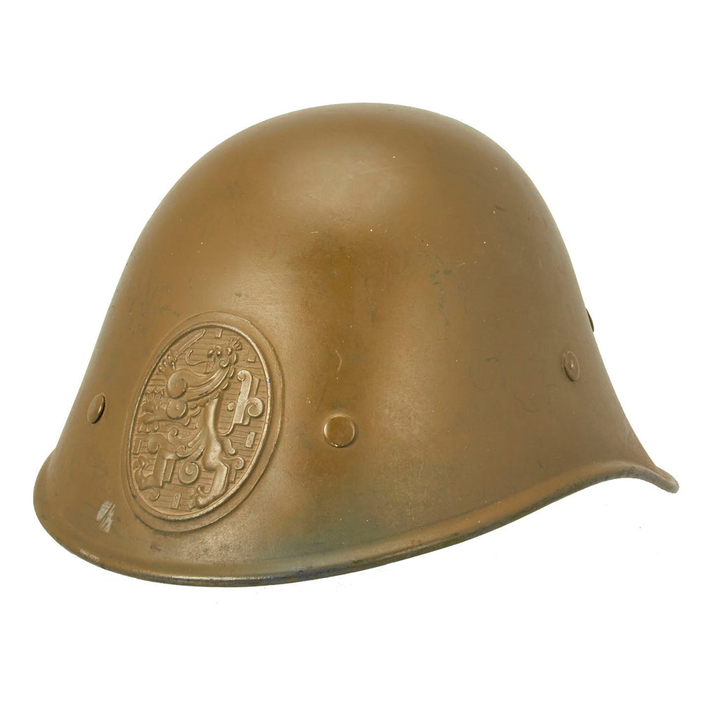 Original Dutch WWII Model 1934 Helmet with Helmet Plate - Very Good Condition New Made Items