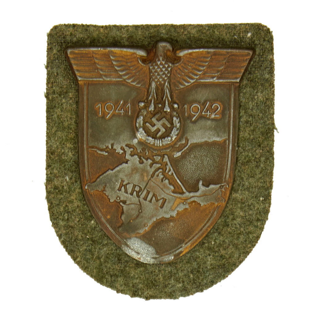 Original German WWII Unissued Heer Crimea Krim Shield Decoration with Back Plate - Krimschild Original Items