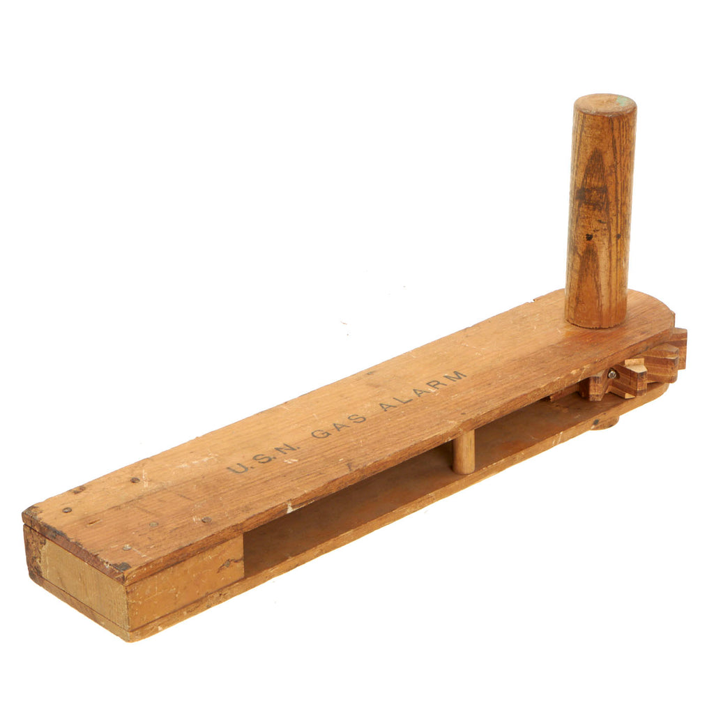 Original U.S. WWI USN Submarine Gas Leak Alarm / Gas Attack Alarm - Wooden Ratter Original Items