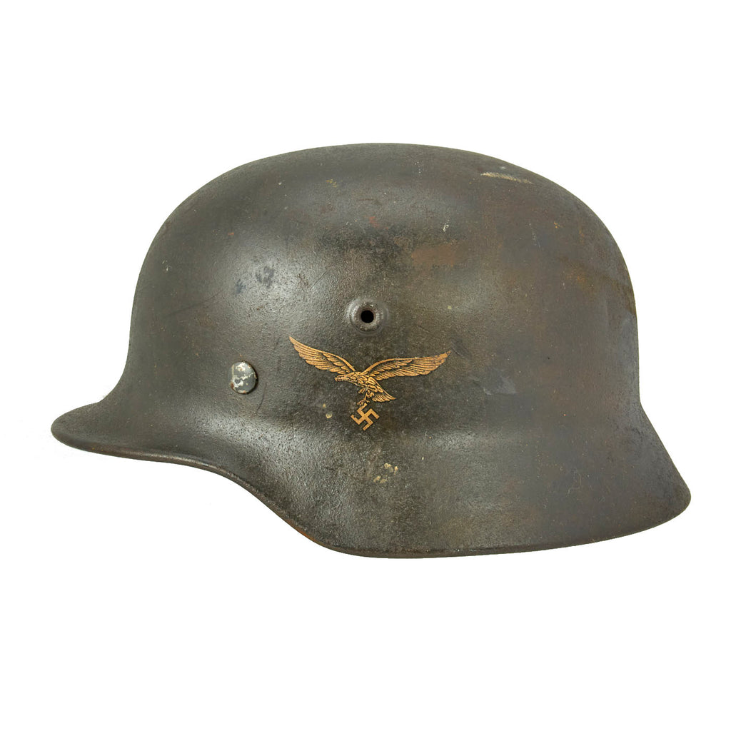 Original German WWII M40 Single Decal Luftwaffe Helmet Size 58cm Liner - Q66 Original Items