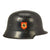 Original German WWII M34 Square Dip NSDAP Double Decal Civic Police Steel Helmet - Ordnungspolizei Original Items