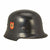 Original German WWII M34 Square Dip NSDAP Double Decal Civic Police Steel Helmet - Ordnungspolizei Original Items