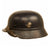 Original German WWII Beaded M35 NSDAP Double Decal Civic Police Steel Helmet - marked EF66 Original Items