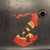 Original German WWII Beaded M35 NSDAP Double Decal Civic Police Steel Helmet - marked EF66 Original Items