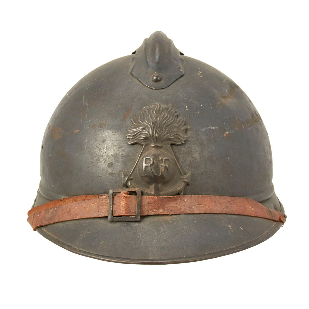 Original Rare French WWI Colonial Infantry & Navy Model 1915 Adrian Steel Helmet Original Items