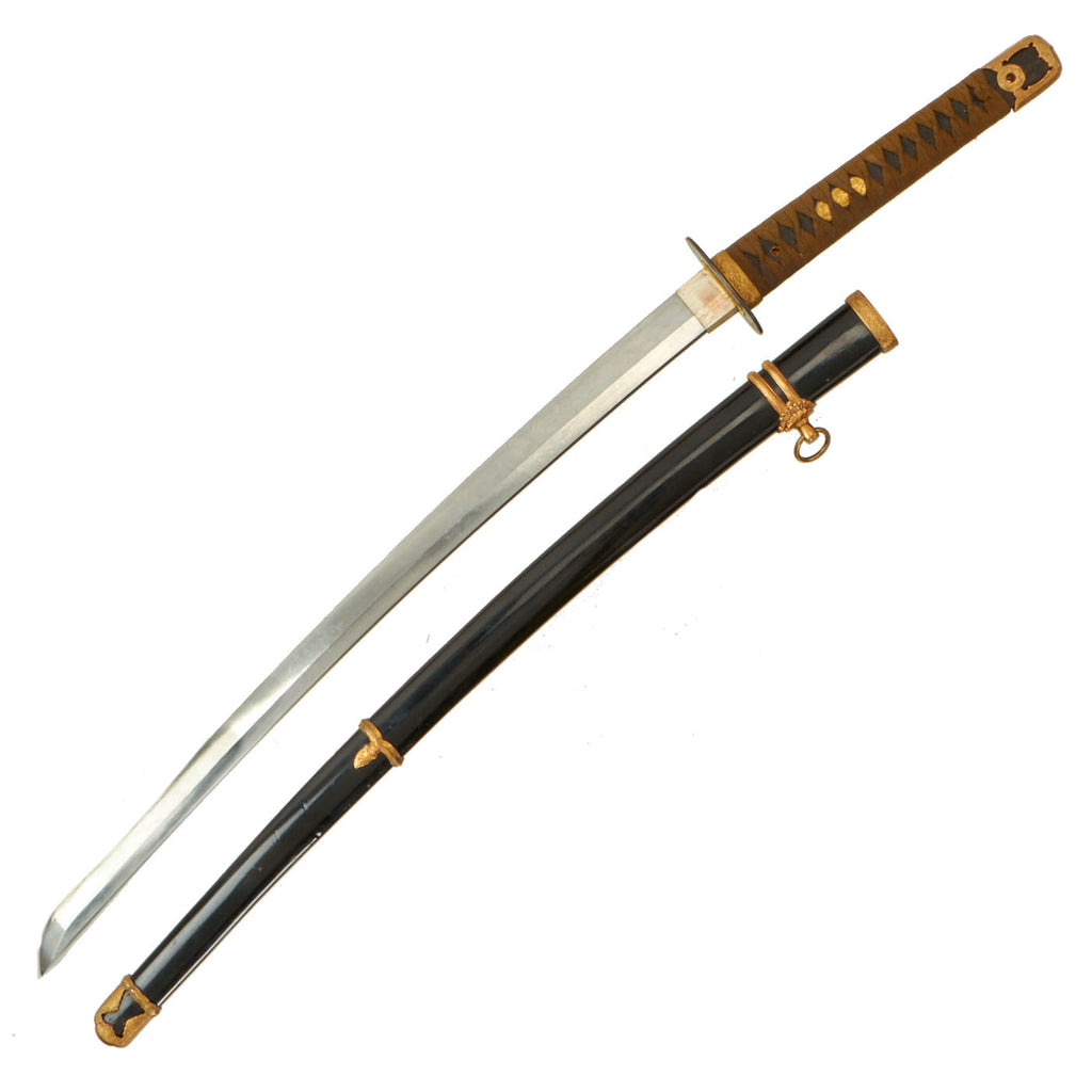 Original WWII Japanese Navy Officer P1937 Kai-Gunto Katana Sword with Scabbard - Matched Number 47 Original Items