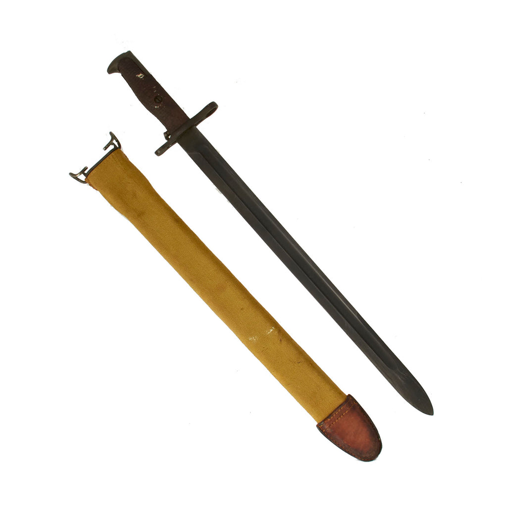 Original U.S. WWI M1905 Springfield Rifle 16" Bayonet by S.A. with M1910 Scabbard - dated 1918 - MINT Original Items