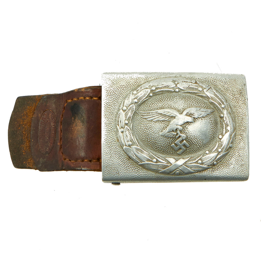 Original German WWII Luftwaffe Flak Unit Marked Aluminum Buckle Belt Buckle by A.D. Baumeister - Dated 1939 Original Items