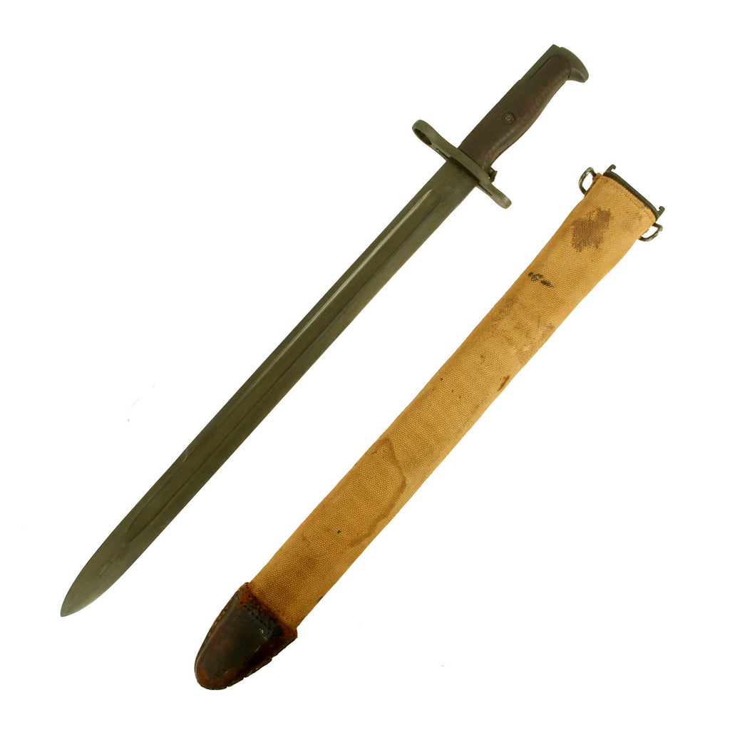 Original U.S. Pre-WWII M1905 Springfield Rifle 16" Bayonet by S.A. with M1910 Scabbard - dated 1921 Original Items