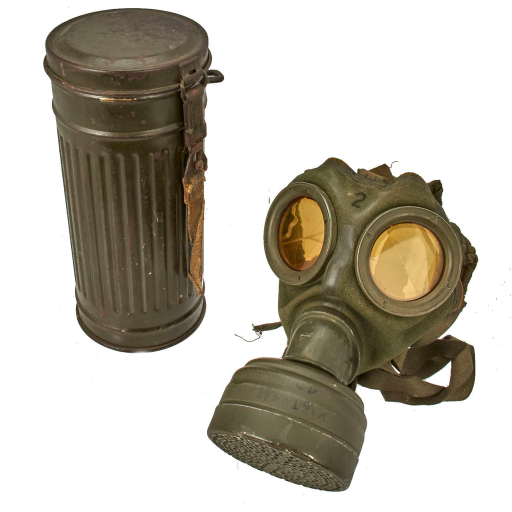 個人装備 ww2 Deutsche Gasmaske Old New Original German WWII M30 3rd Model Gas Mask in Size 2 with Filter