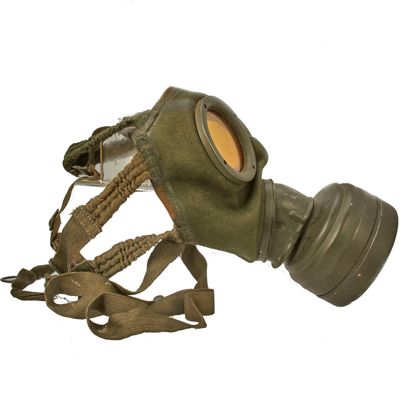 Original German WWII M30 3rd Model Gas Mask in Size 2 with Filter