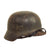 Original German WWII Army Heer M35 Double Decal Overpaint Camouflage Helmet with 56cm Liner & Chinstrap - Q64 Original Items