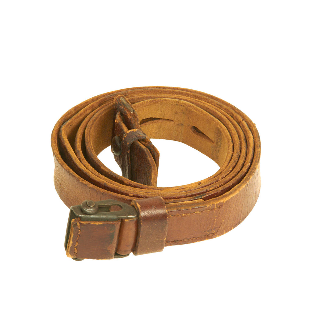Original German WWII Karabiner 98 kurz K98k Leather Sling with Keeper and Frog - Kar98k Original Items