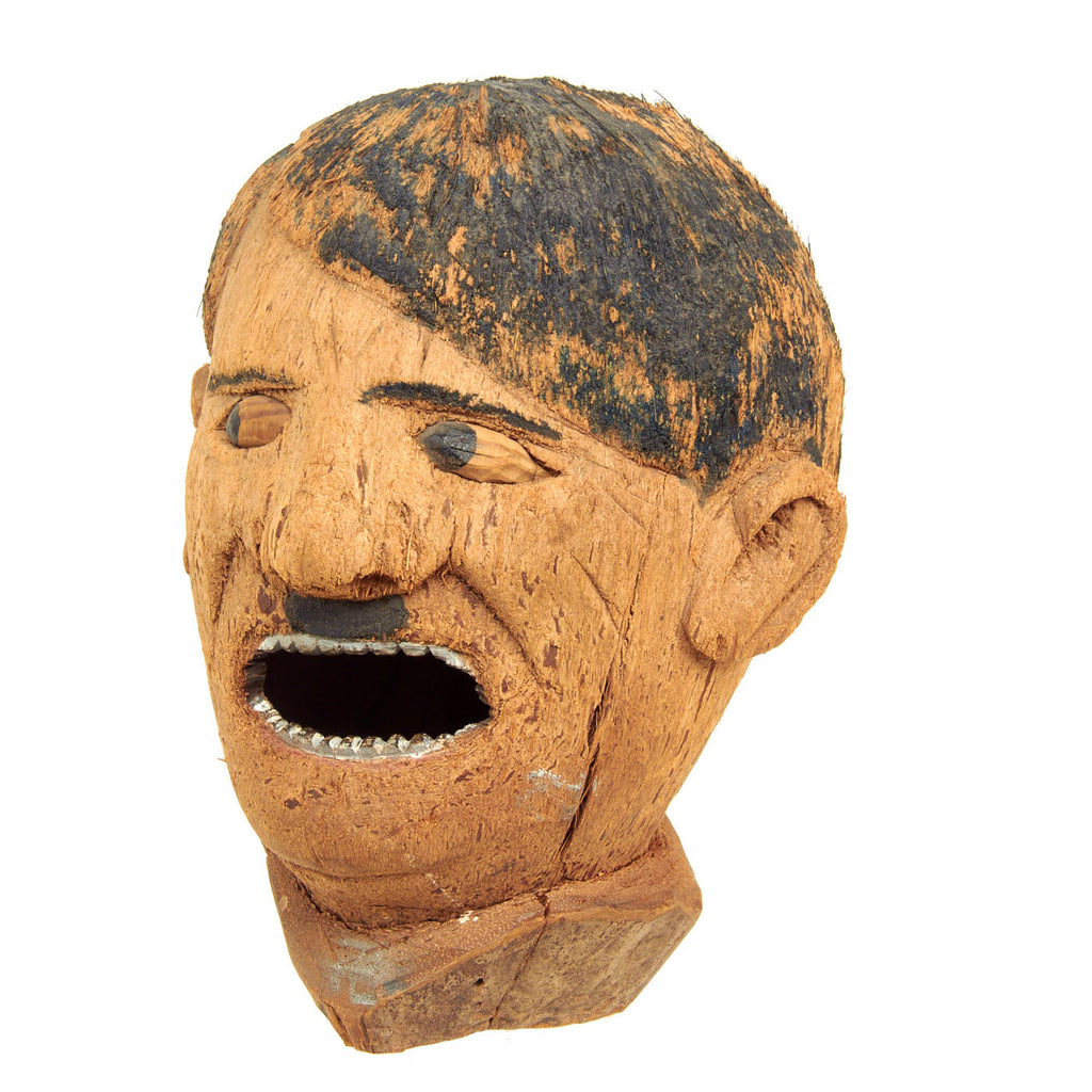 Original U.S. WWII Adolf H Homefront Anti-Axis Hand Carved Coconut Original Items