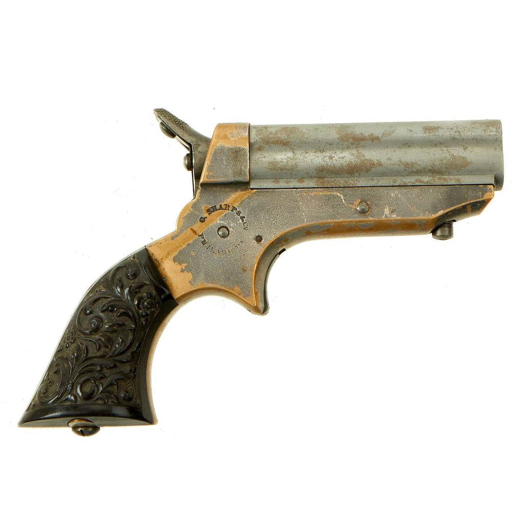 Original U.S. Sharps Model 1A .22 Rimfire 4 Barrel Brass Frame Pepperbox Pistol - Serial 52454 Original Items