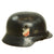 Original German WWII Luftwaffe M35 Double Decal Steel Helmet with Liner & Chinstrap - marked EF64 Original Items