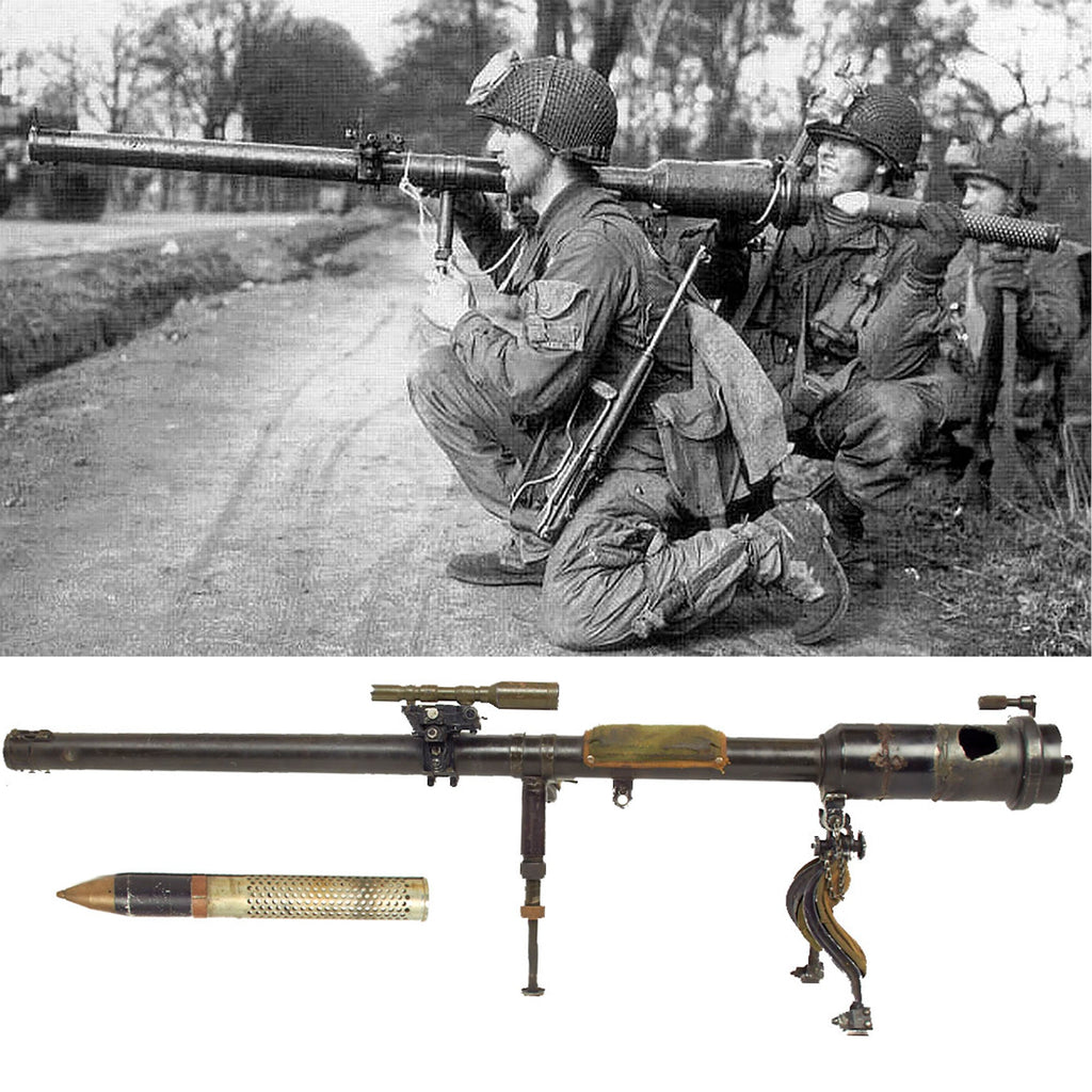 Original U.S. WWII Infantry and Paratrooper M18 Recoilless Rifle with 57mm Round- Inert Original Items