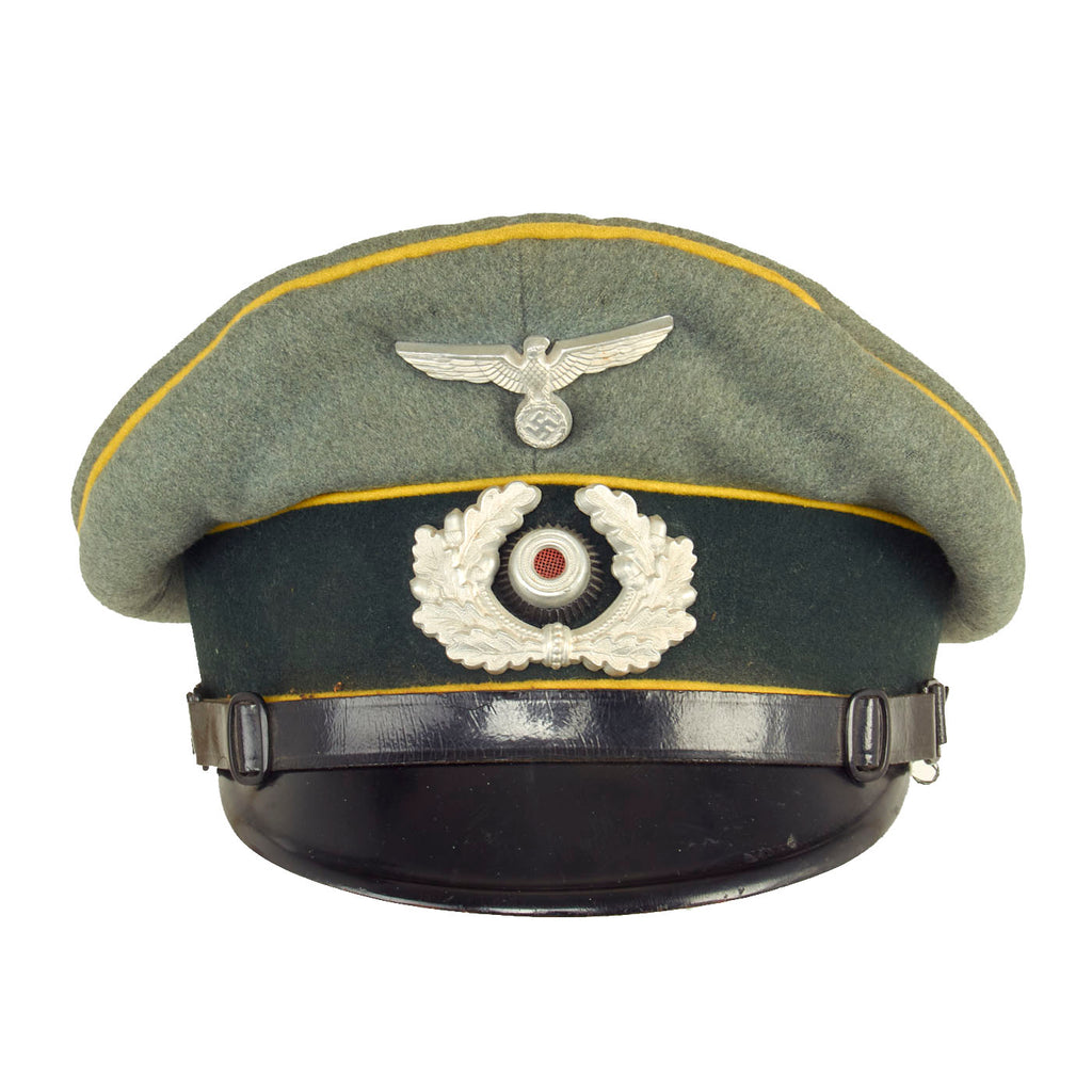 Original German WWII Army Heer Signals EM/NCO Schirmmütze Visor Cap by EREL - Double Marked Original Items