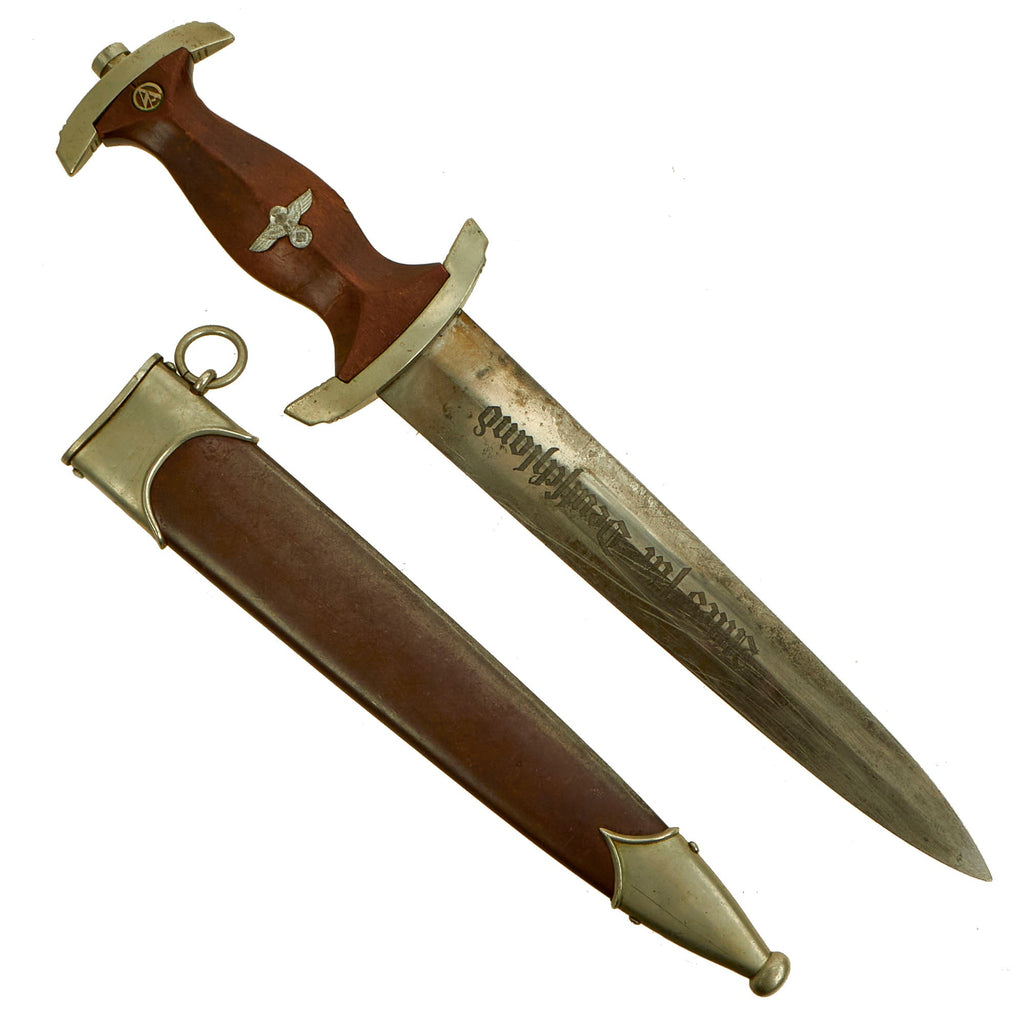 Original German Early WWII SA Dagger by Rare Maker Gottfried Müller of Herges-Vogtei with Scabbard Original Items