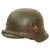 Original German WWII M42 Army Heer No Decal Helmet with 58cm Liner & Chinstrap - stamped EF66 Original Items