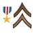 Original U.S. WWII Operation Husky Silver Star Medal With Citation and (2) PFC Chevrons - PFC John Szczurek Original Items