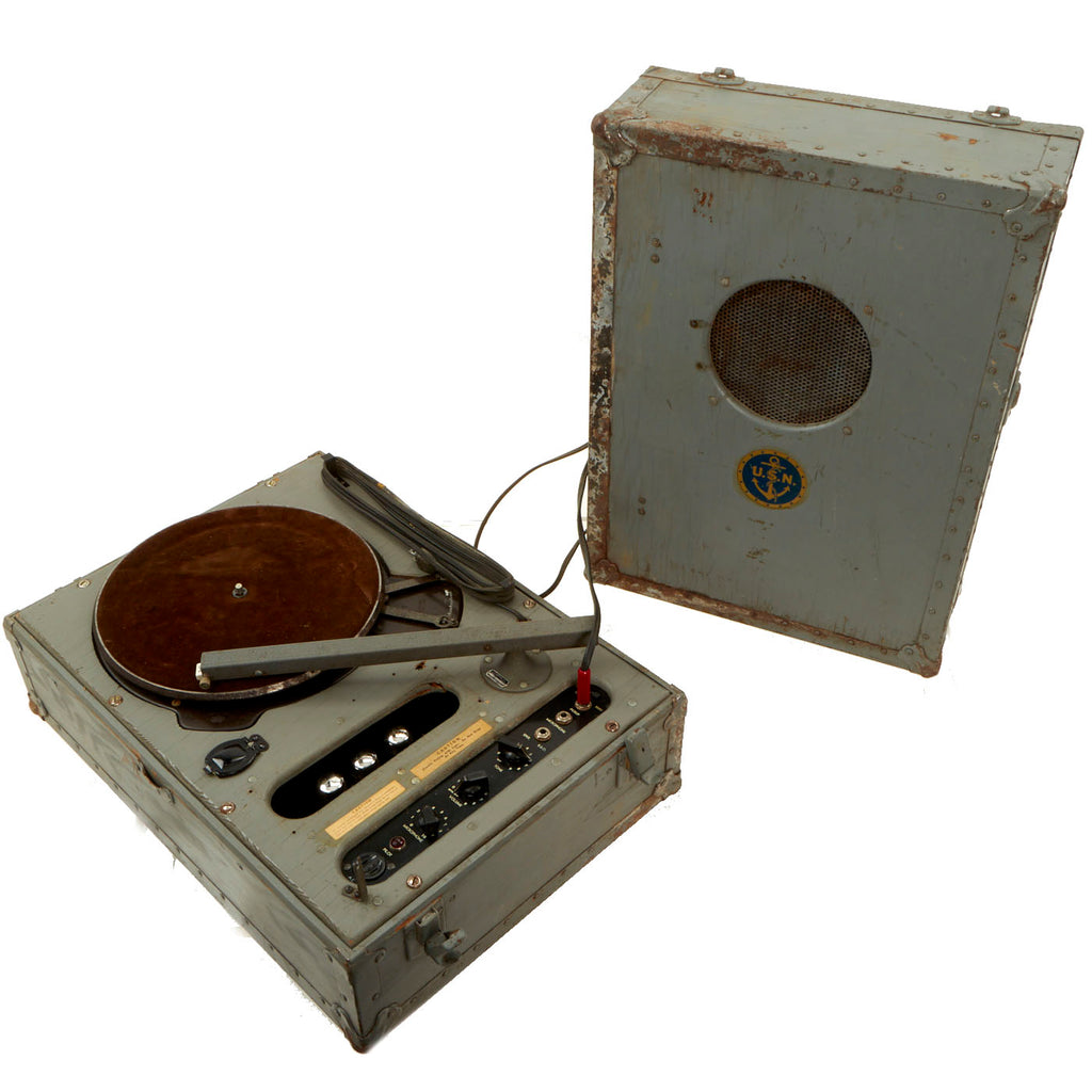 Original U.S. WWII US Navy Garrard Model 201.V Two-Speed Transcription Player - Electric Gramophone Original Items