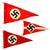 Original German WWII Set of Three Vehicle Pennant Flags - Two NSDAP and One HJ Youth Organization Original Items
