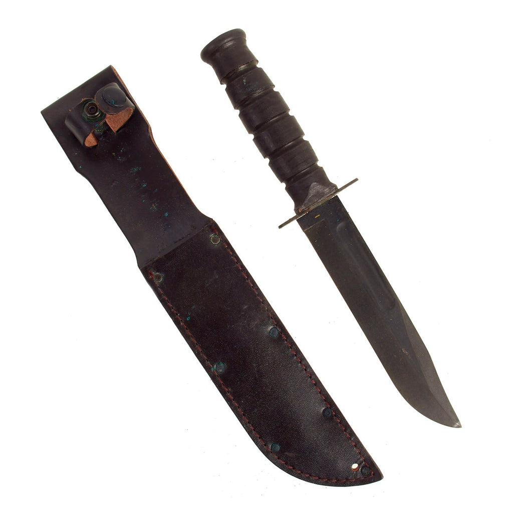Original U.S. Vietnam War Era Mark 2 KA-BAR Fighting Knife by CAMILLUS in Leather Sheath - Unissued Original Items