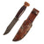 Original U.S. WWII USN Mark 1 RH Pal 35 Fighting Knife with Wood Pommel and Leather Scabbard Original Items