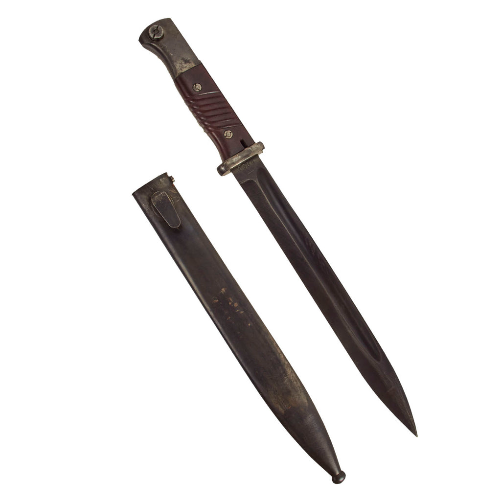 Original German WWII 98k Unissued 1943-dated Bayonet by E. & F. Hörster with Scabbard - Matching Serial 1384 yy Original Items