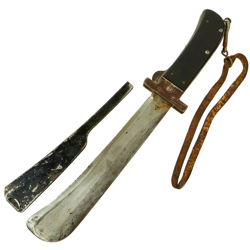 Original British WWII R.A.F. Airmen's Folding Survival Machete by Butler with Rare Blade Guard - dated 1945 Original Items