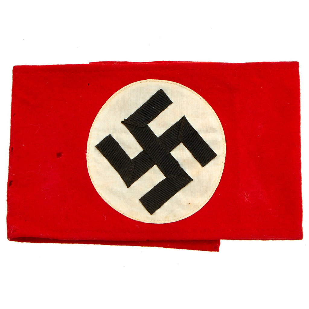 Original German WWII Wool SS Overcoat Multi-Piece Wool & Rayon Armband with SS RZM Tag Original Items