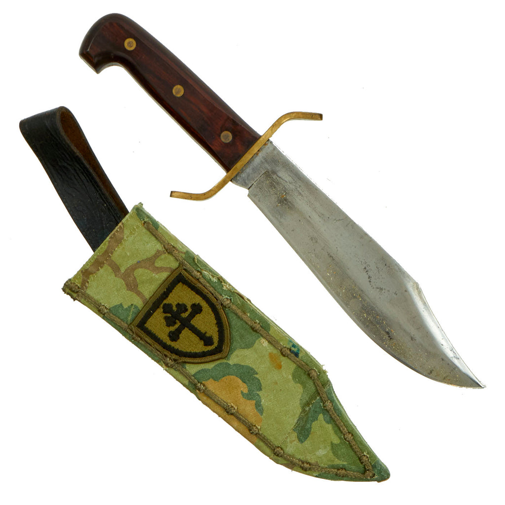 Original U.S. Post Vietnam Era Western USA W49 Bowie Knife With Custom Replacement Scabbard Original Items