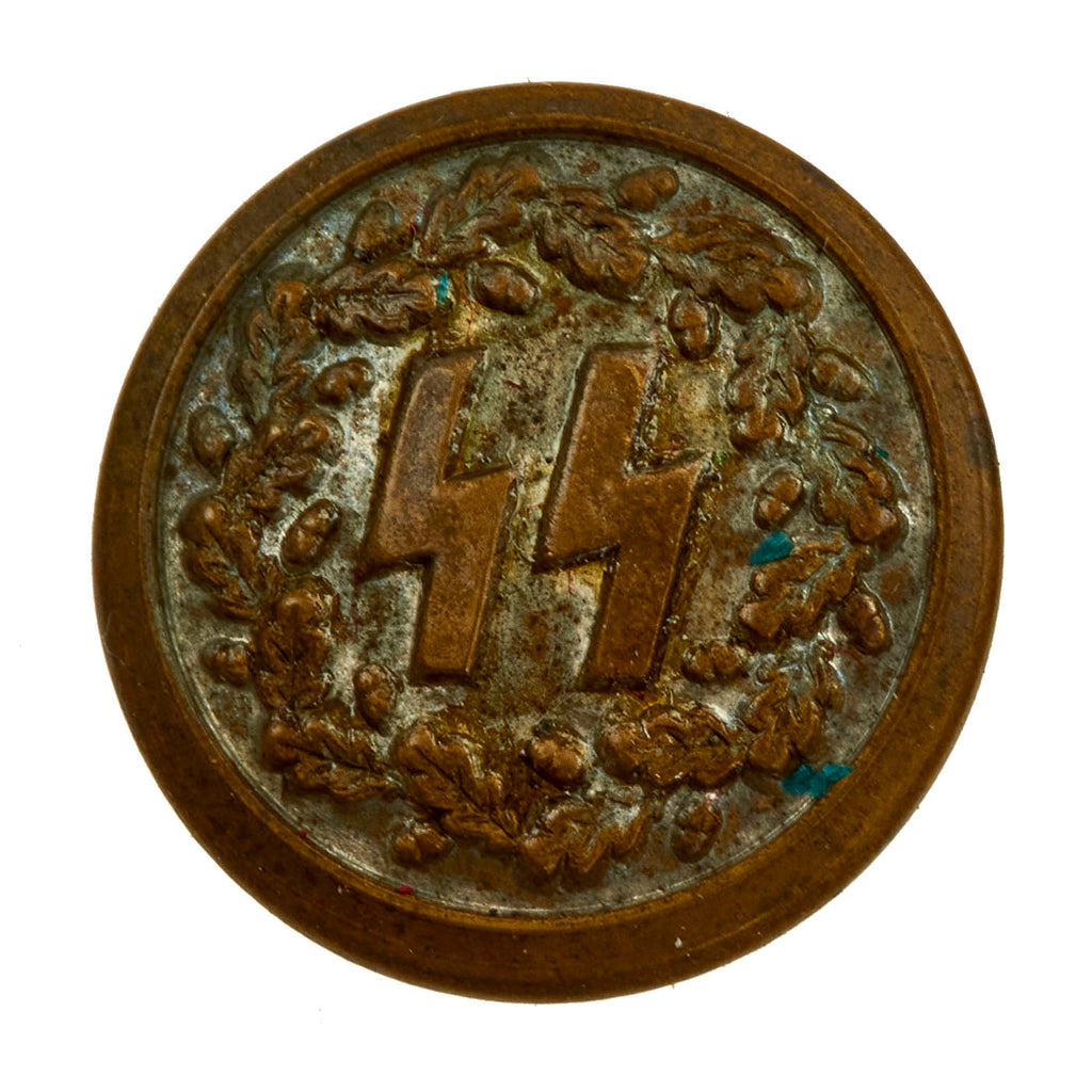Original Rare German WWII SS Allgemeine Runes Button for Caps by F. W. Assmann & Söhne - RZM M5/8 Original Items