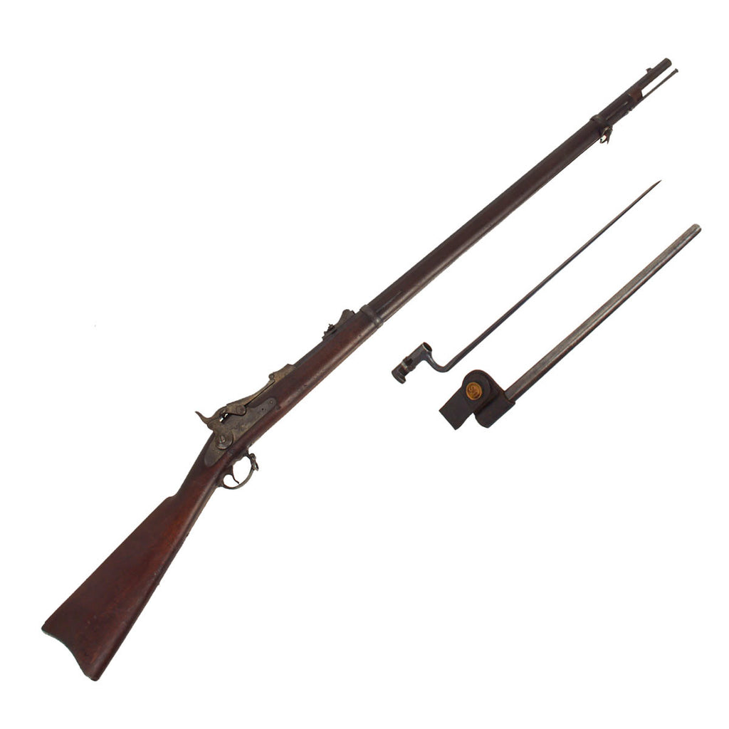 Original U.S. Springfield Trapdoor Model 1873 Rifle made in 1884 with Bayonet & Scabbard - Serial 262973 Original Items
