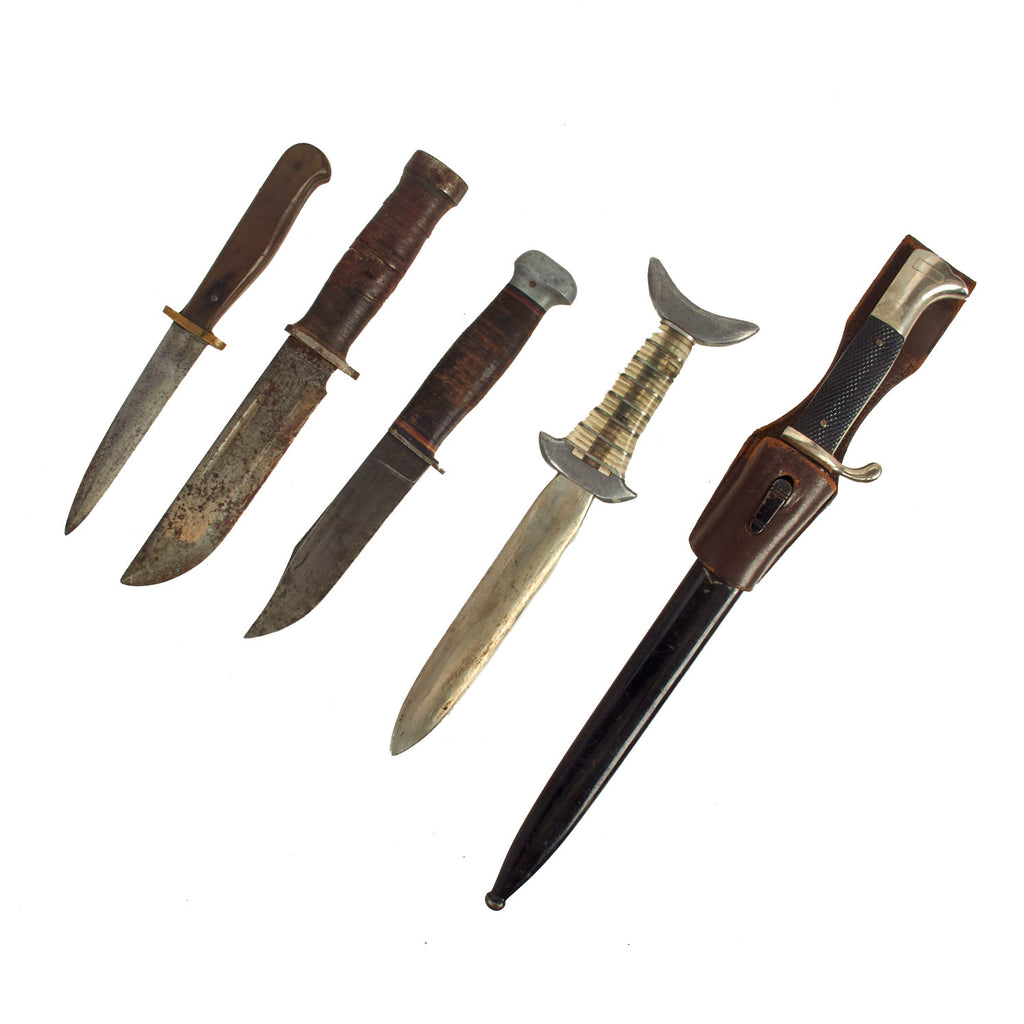 Original U.S. & German WWII Era Bayonet and Fighting Knife Lot - 5 Items Original Items