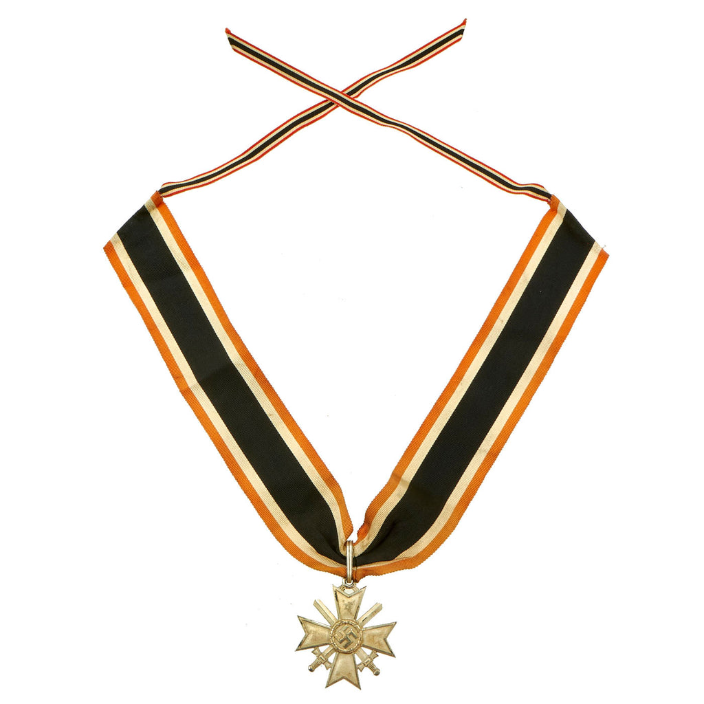 Original German WWII Early Production Knight's Cross of the War Merit Cross by Deschler & Sohn with Ribbon - KvK Original Items