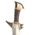 Original 19th Century Philippine Moro Kris Curved Blade Short Sword with Wood Scabbard Original Items