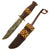 Original U.S. WWII Era Small Bowie Knife by Kinfolks with Custom Leather Handle and Leatherbound Wood Scabbard Original Items