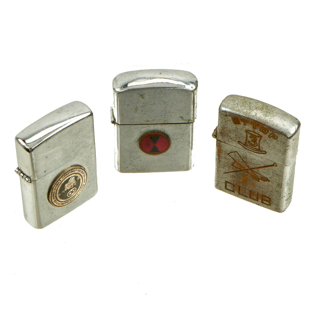 Original U.S. Vietnam & Korean War Engraved and Named Cigarette Lighters- Collection of Three Original Items
