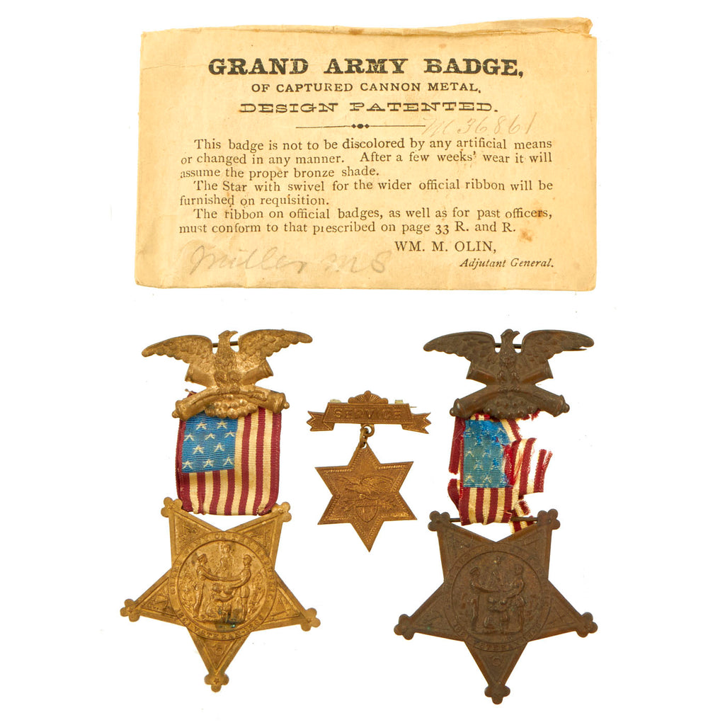Original U.S. CIvil War Grand Army of the Republic Medal Lot - 4 Items Original Items