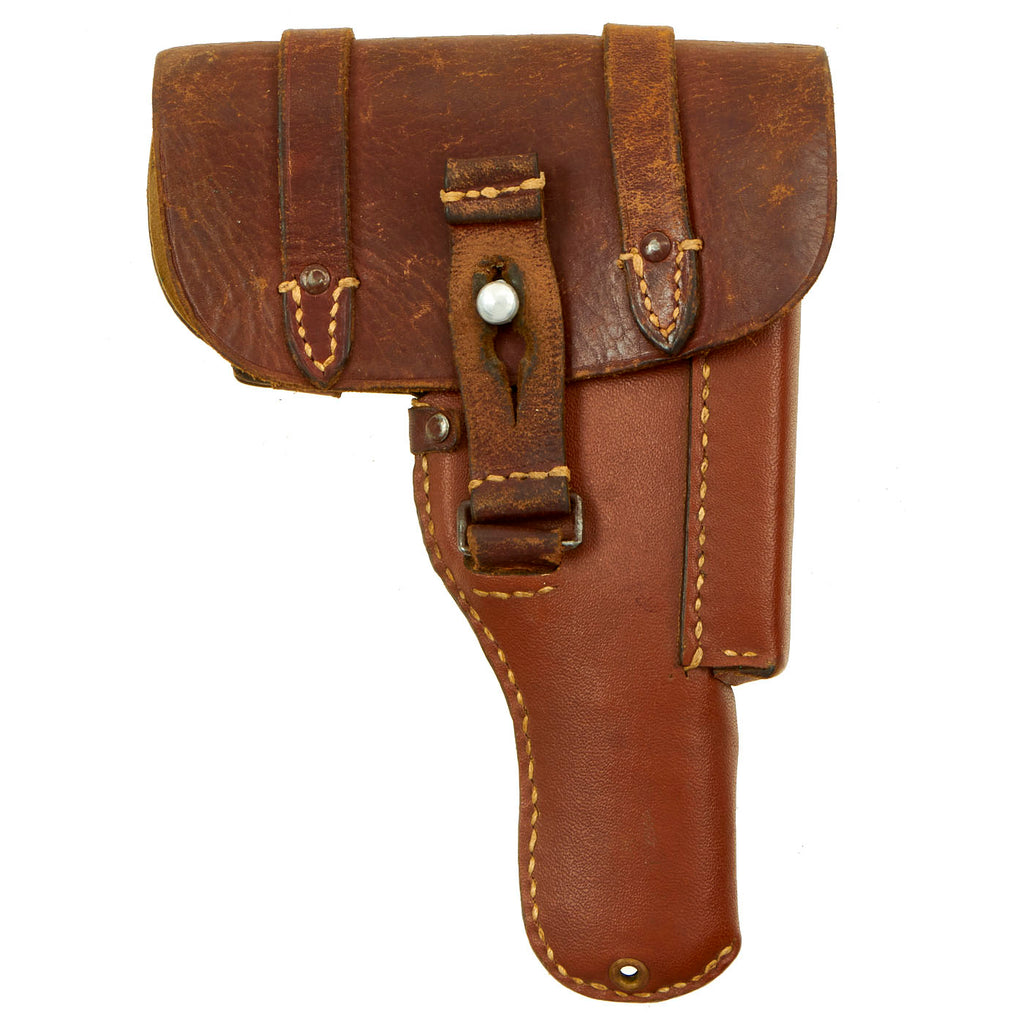 Original German WWII Luftwaffe Leather Drop Holster for the Browning FN Model 1910/1922 7.65mm Pistol - Rare Preßstoff Variant Original Items