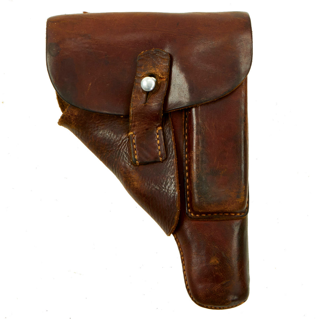 Original German WWII Walther PP Pistol Brown Leather Breakaway Holster by AKAH Original Items